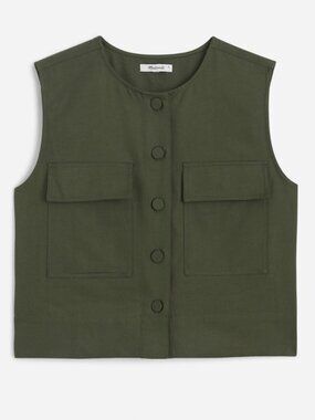 NWT Madewell Crop Cargo-Pocket Crewneck Top XXS